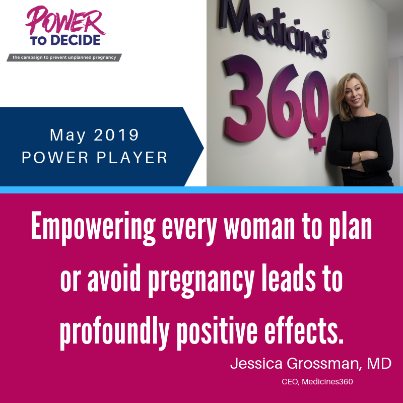 Headshot of Dr. Grossman with the quote, "Empowering every woman to plan or avoid pregnancy leads to profoundly positive effects."