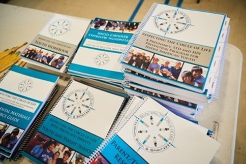 A photo of a group of materials for the Respecting the Circle of Life program. 