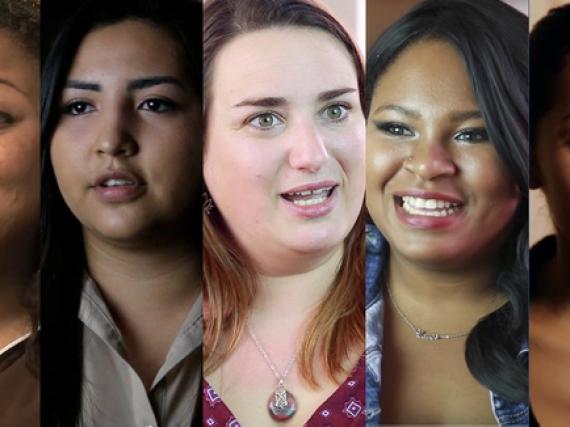 Faces of the five women in this video series