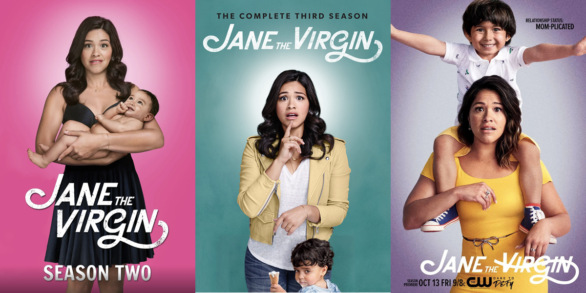 Three promotional posters from the TV show, 'Jane the Virgin.'