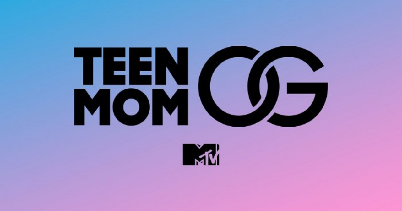 A gradient of purple to pink with the words, "Teen Mom OG MTV"