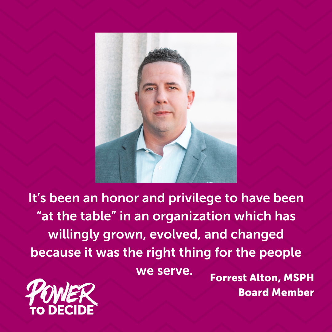 A photo of Alton and a quote from the interview, "It's been an honor and privilege to have been "at the table" in an organization which has willingly grown, evolved, and changed because it was the right thing for the people we serve."