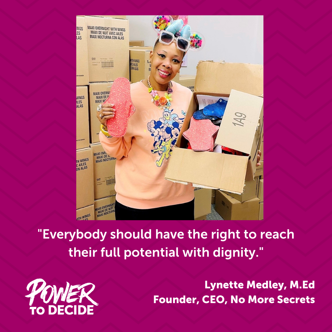 An image of Lynette Medley and a quote from the interview, "Everybody should have the right to reach their full potential with dignity."