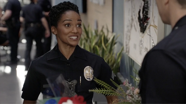A still from the ABC show, "The Rookie."