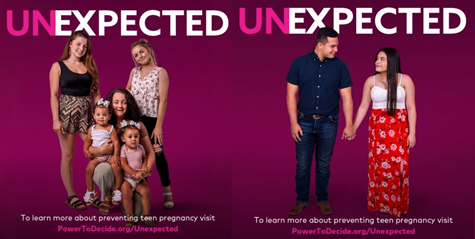 Two promotional images from TLC's "Unexpected."