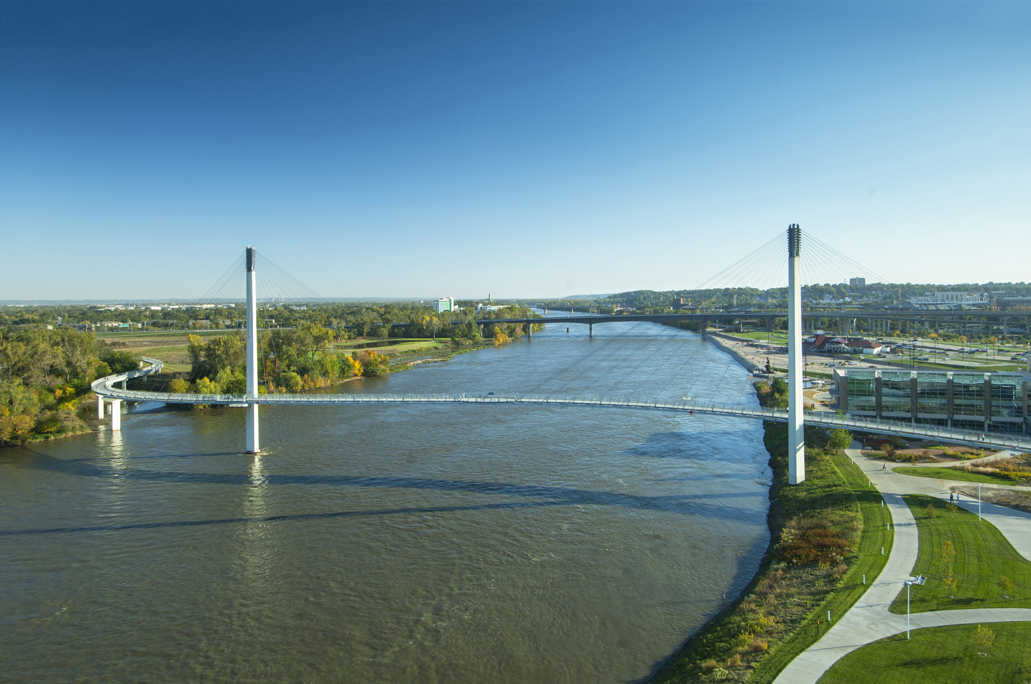 A bridge across the Mississippi in Omaha, Nebraska