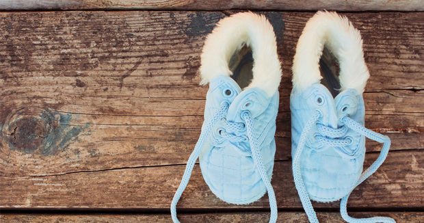 Blue shoes with a furry lining
