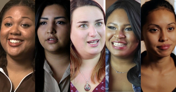 Faces of the five women in this video series