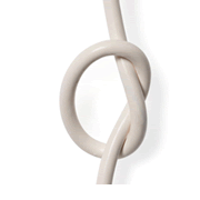 An image of a cord tied in a knot