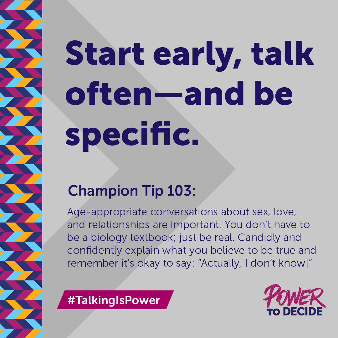 #TalkingIsPower Champion Tip 103 "Start early, talk often, and be specific"