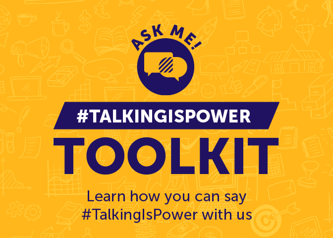 Graphic saying, "#Talkingispowe Toolkit"