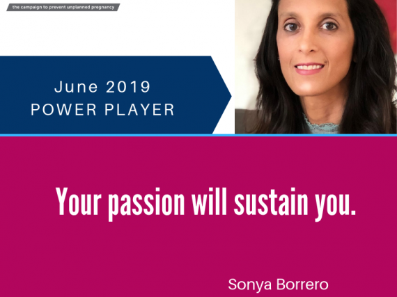 A picture of Borrero and a quote, "Your passion will sustain you."