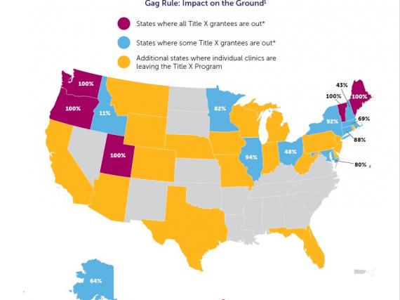 A visual representation of the impact of the domestic gag rule on all 50 states.