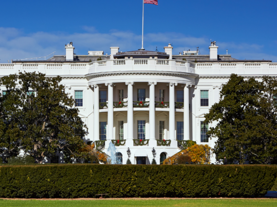 A photo of the White House. 