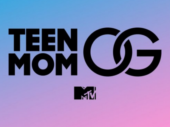 A gradient of purple to pink with the words, "Teen Mom OG MTV"