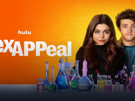 A poster for Hulu's movie, Sex Appeal, which features the two main characters, Avery and Larson. 