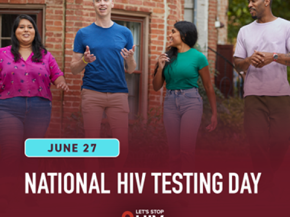 A graphic by the CDC that reads "June 27 National HIV Testing Day."